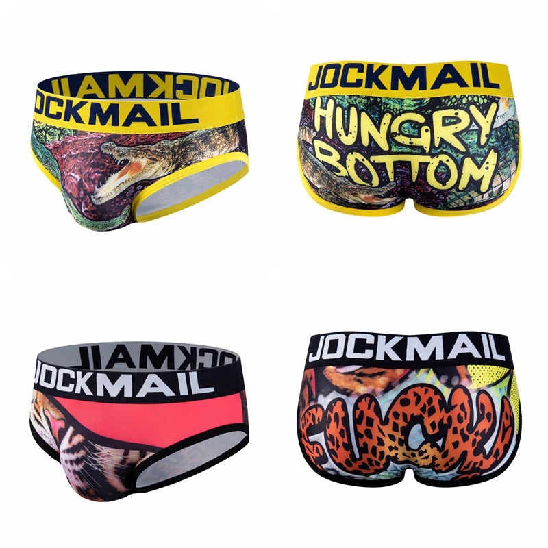 Calzoncillos tipo slip de seda helada para hombre de JOCKMAIL con estampado divertido y divertido (21 diseños)