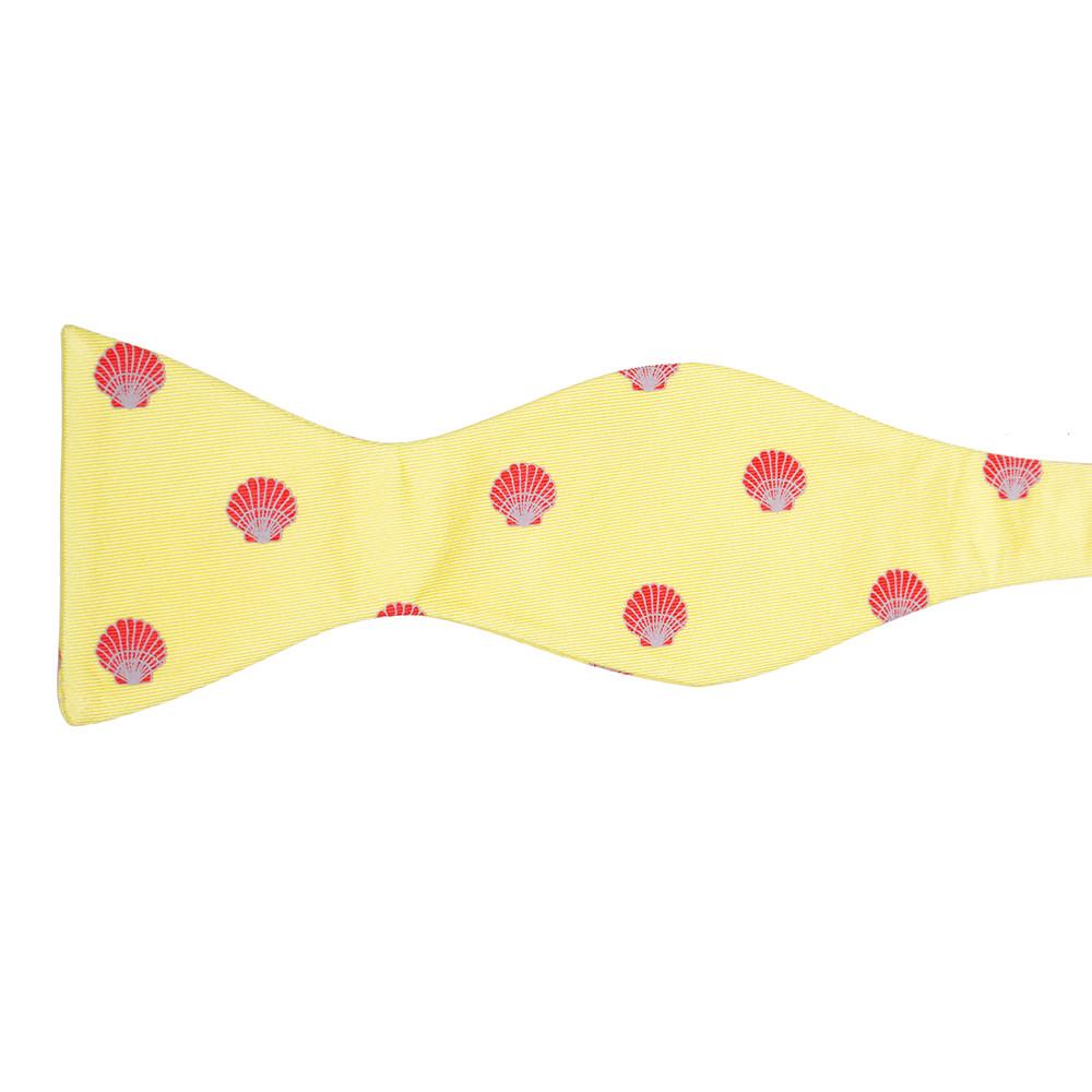 Sea Shell Bow Tie - Red, Printed Silk