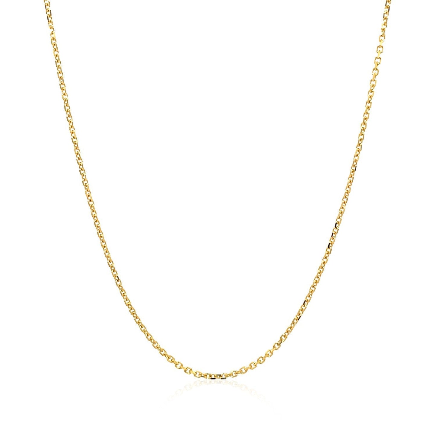 14k Yellow Gold Diamond Cut Cable Link Chain 1.1mm