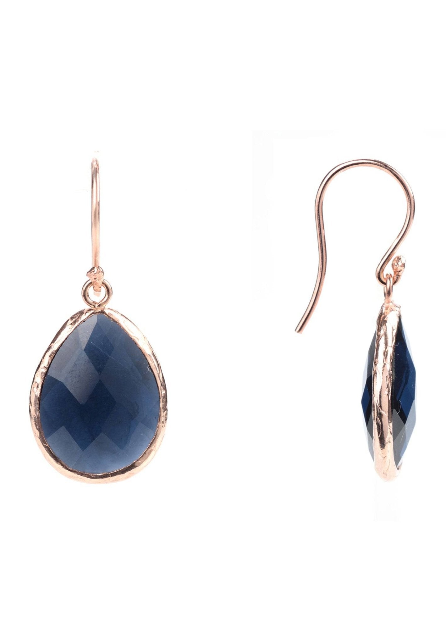 Petite Drop Earring Sapphire Hydro Rosegold