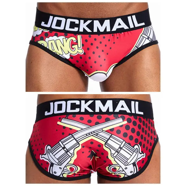 Men's Nylon Ice Silk Animal Cartoon Print Underwear Brief