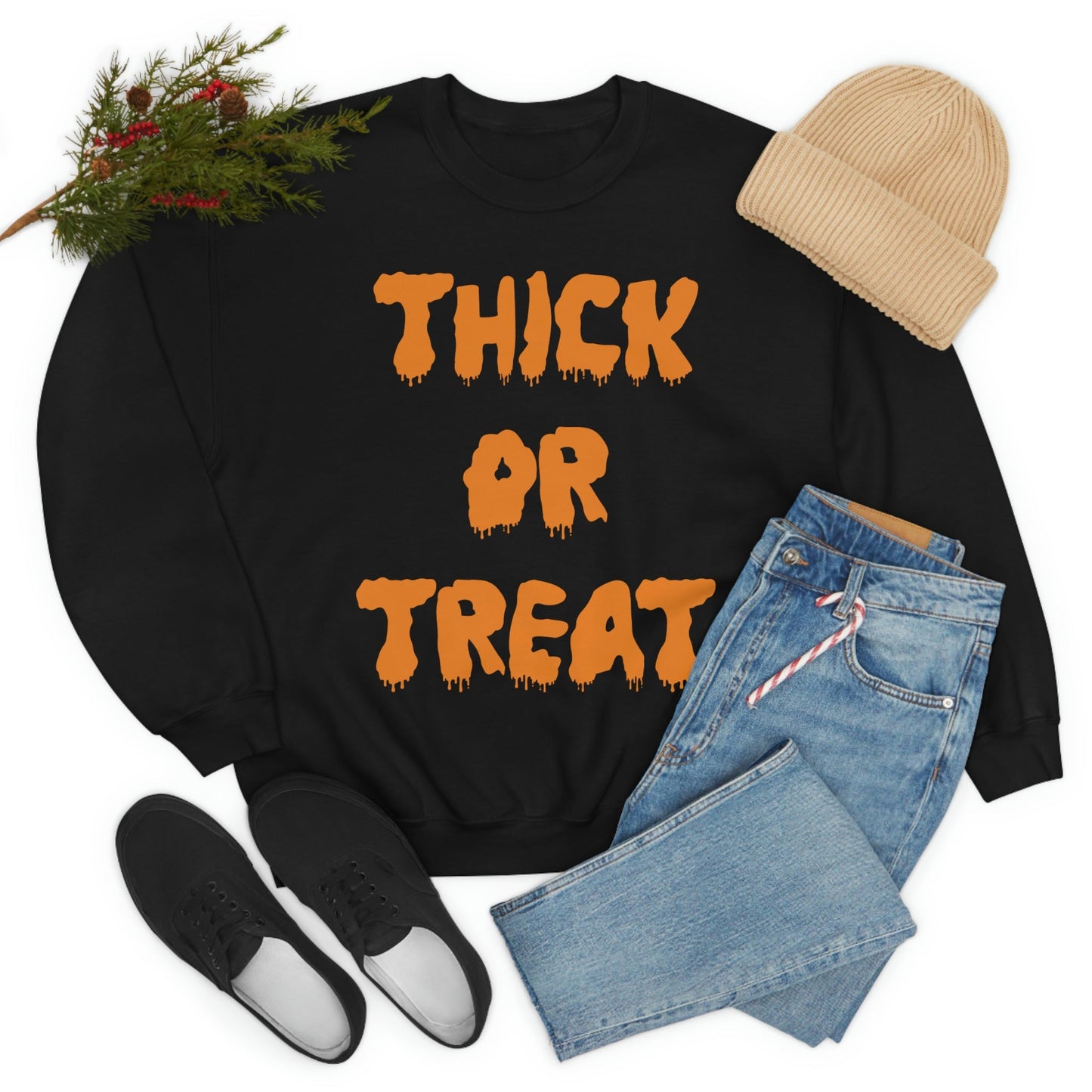 Sudadera con estampado naranja Thick or Treat