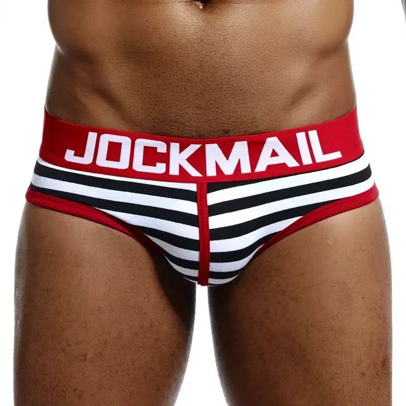 JOCKMAIL Men's Print Underwear Brief (Bulge Pouch, Low Waist, Cotton)