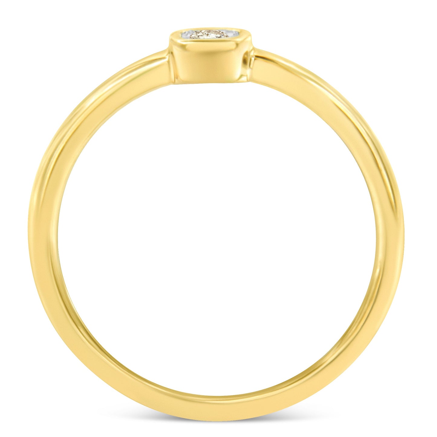 14K Yellow Gold Plated .925 Sterling Silver 1/20 Carat Diamond Square Cushion-Shaped Miracle Set Petite Fashion Promise Ring (J-K Color, I1-I2 Clarity) - Size 6