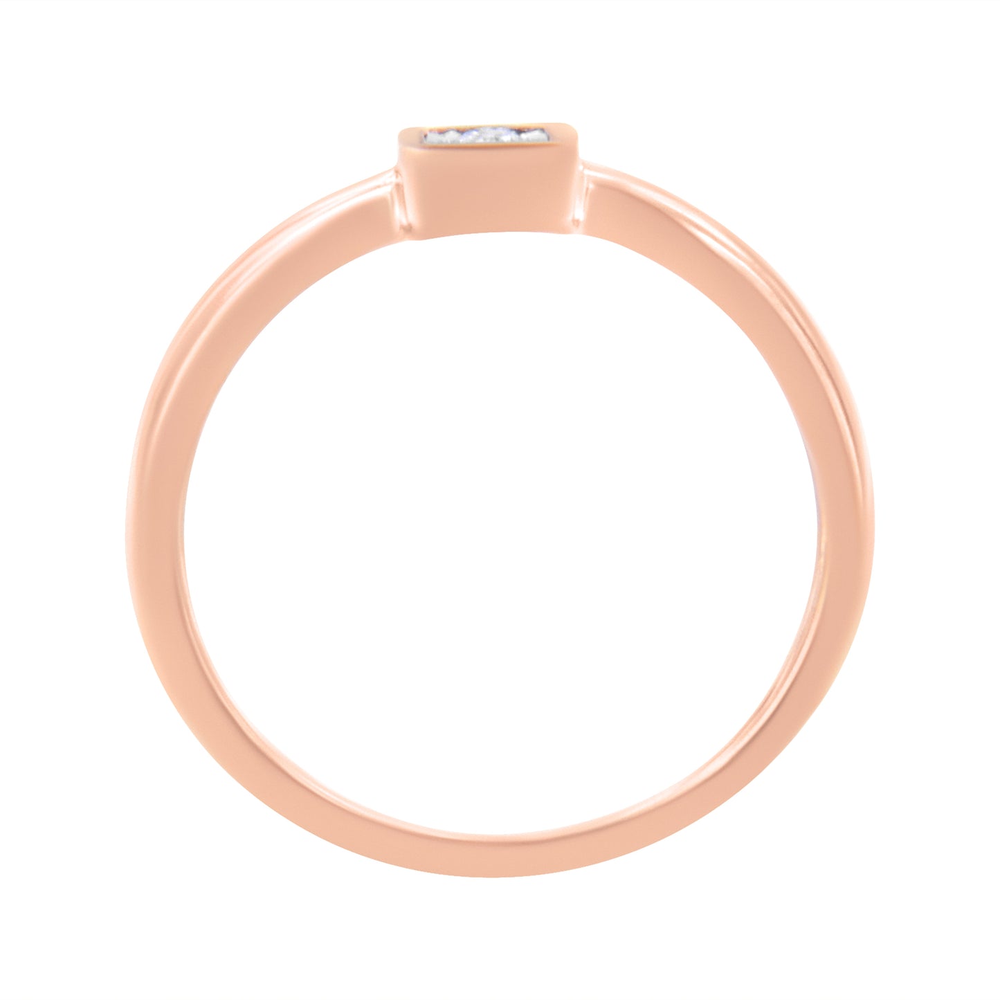14K Rose Gold Plated .925 Sterling Silver 1/20 cttw Miracle Set Diamond Promise Ring (J-K Color, I1-I2 Clarity) - Size 6