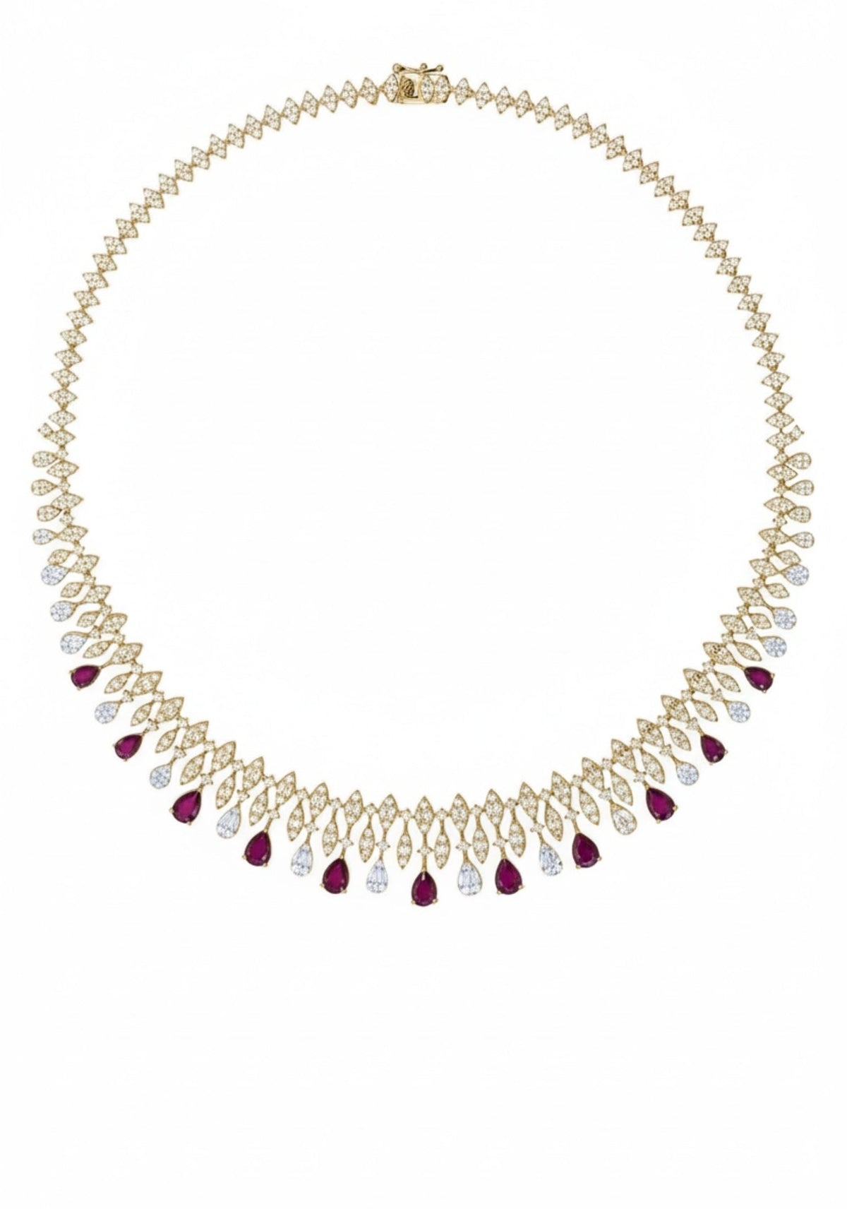 Duchess Ruby Statement Necklace Gold