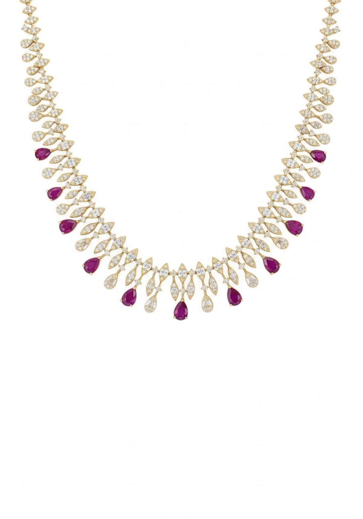 Duchess Ruby Statement Necklace Gold