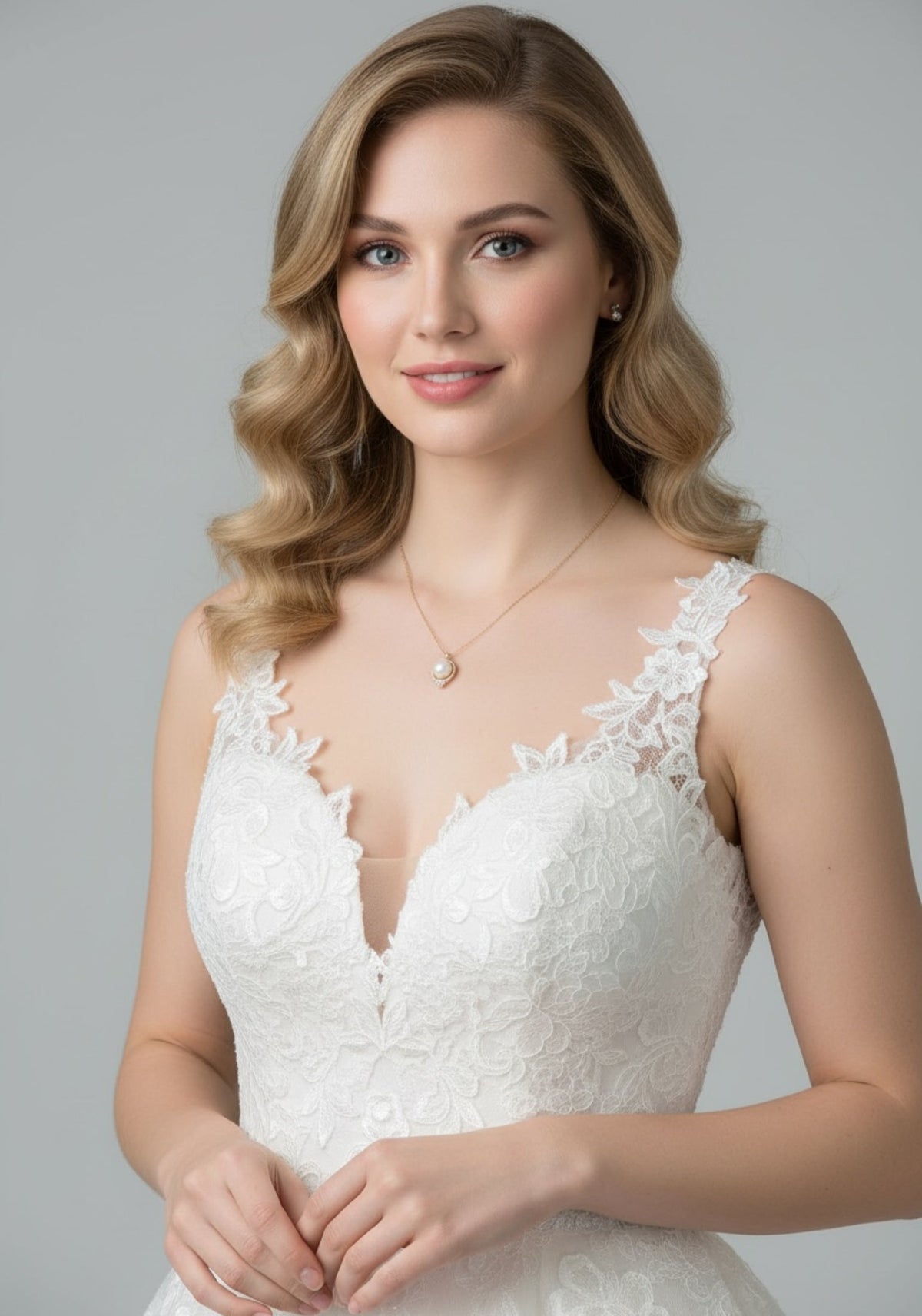 Solid 14k Gold Diamond and Pearl Empress Necklace