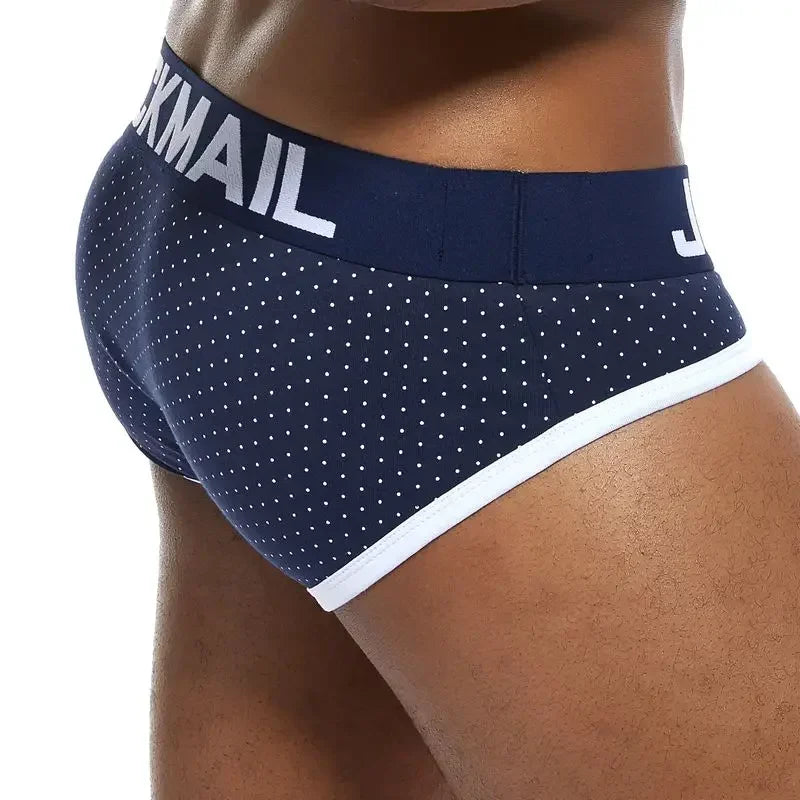 JOCKMAIL Men's Print Underwear Brief (Bulge Pouch, Low Waist, Cotton)