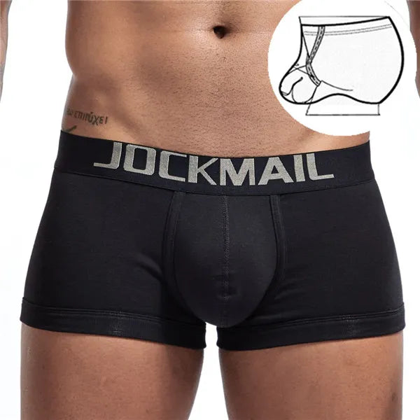 Calzoncillos tipo bóxer de algodón JOCKMAIL con bolsa convexa en forma de U y anillo de tamaño ajustable