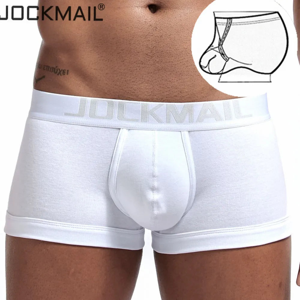 Calzoncillos tipo bóxer de algodón JOCKMAIL con bolsa convexa en forma de U y anillo de tamaño ajustable