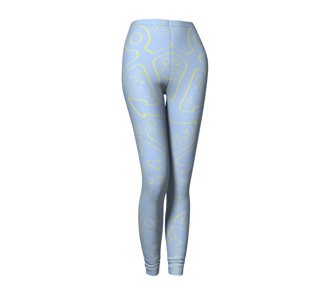 Anchor Dream Leggings - Light Blue