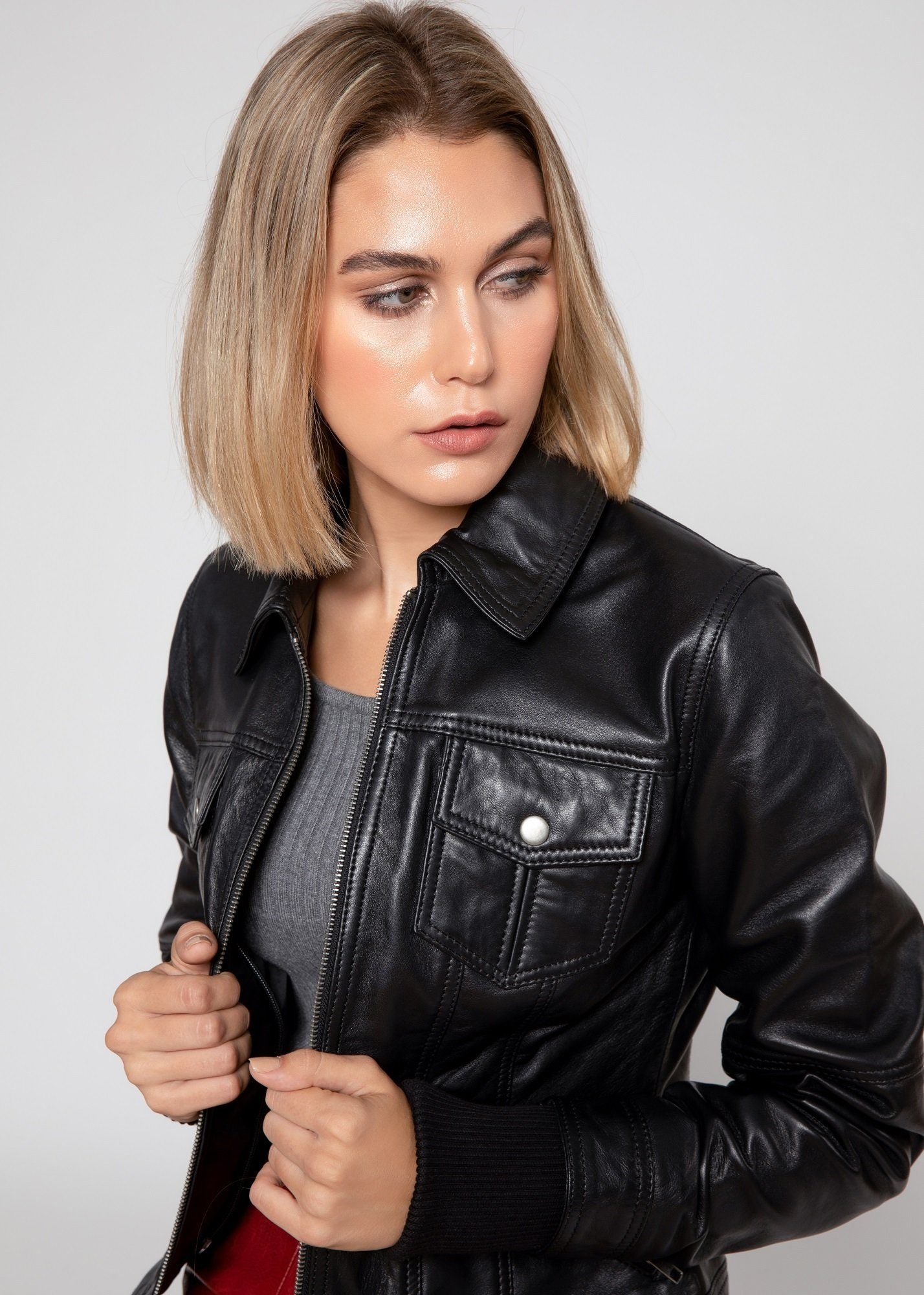 Chaqueta de cuero para mujer Annalise