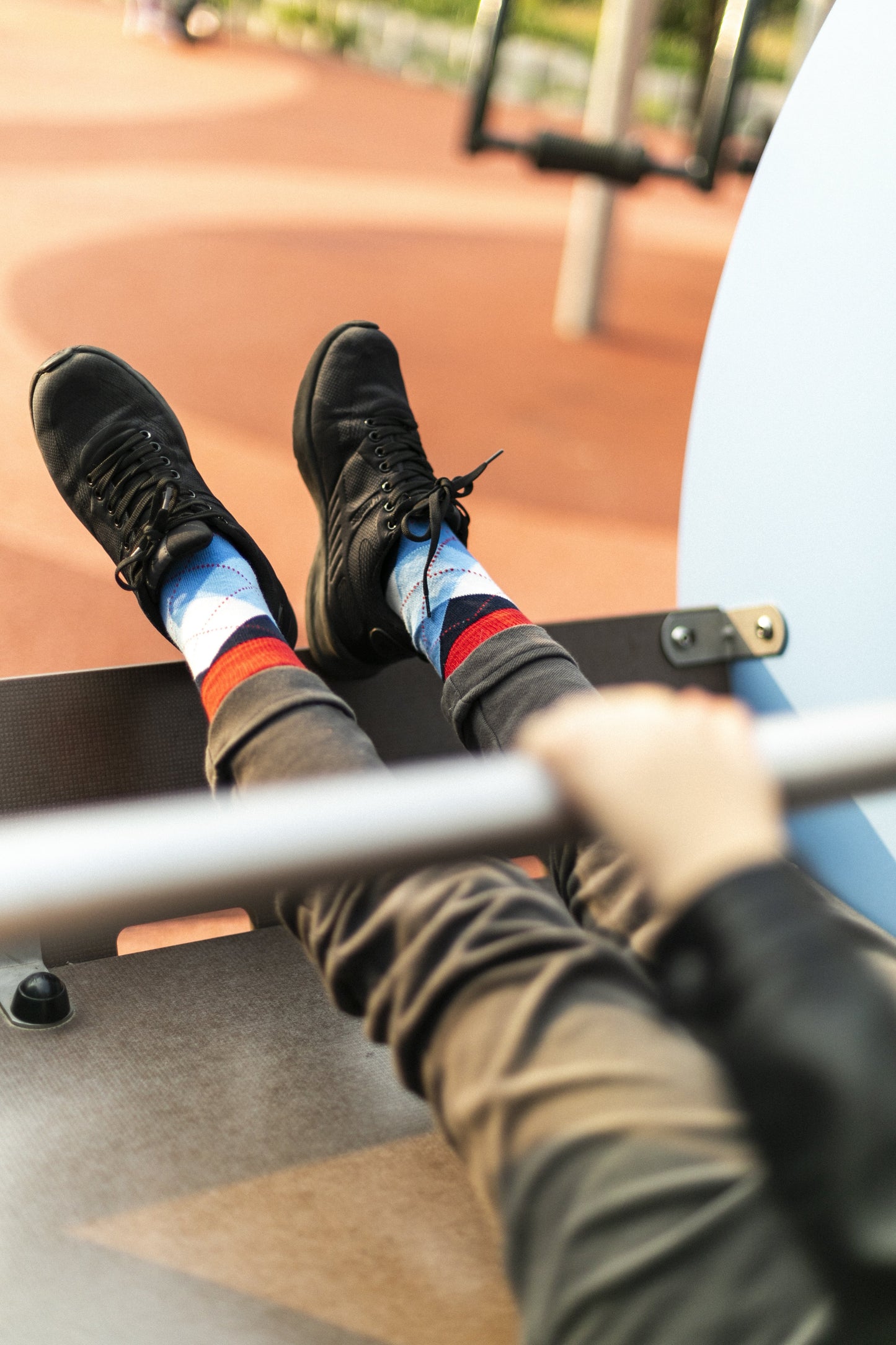 Kids Cerulean Red Argyle Socks