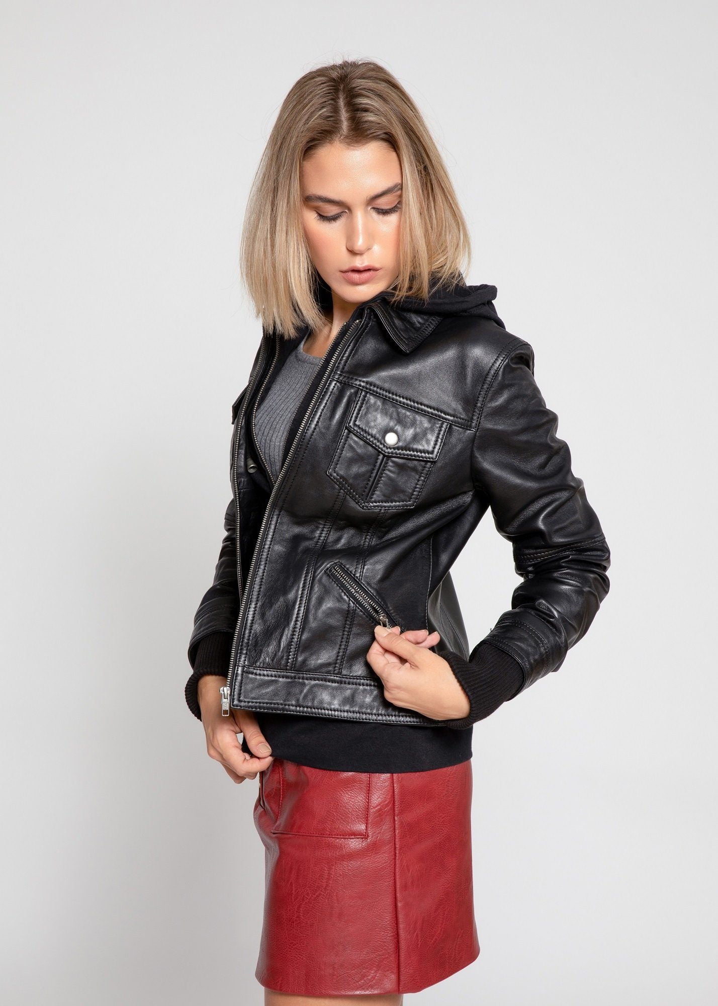 Chaqueta de cuero para mujer Annalise