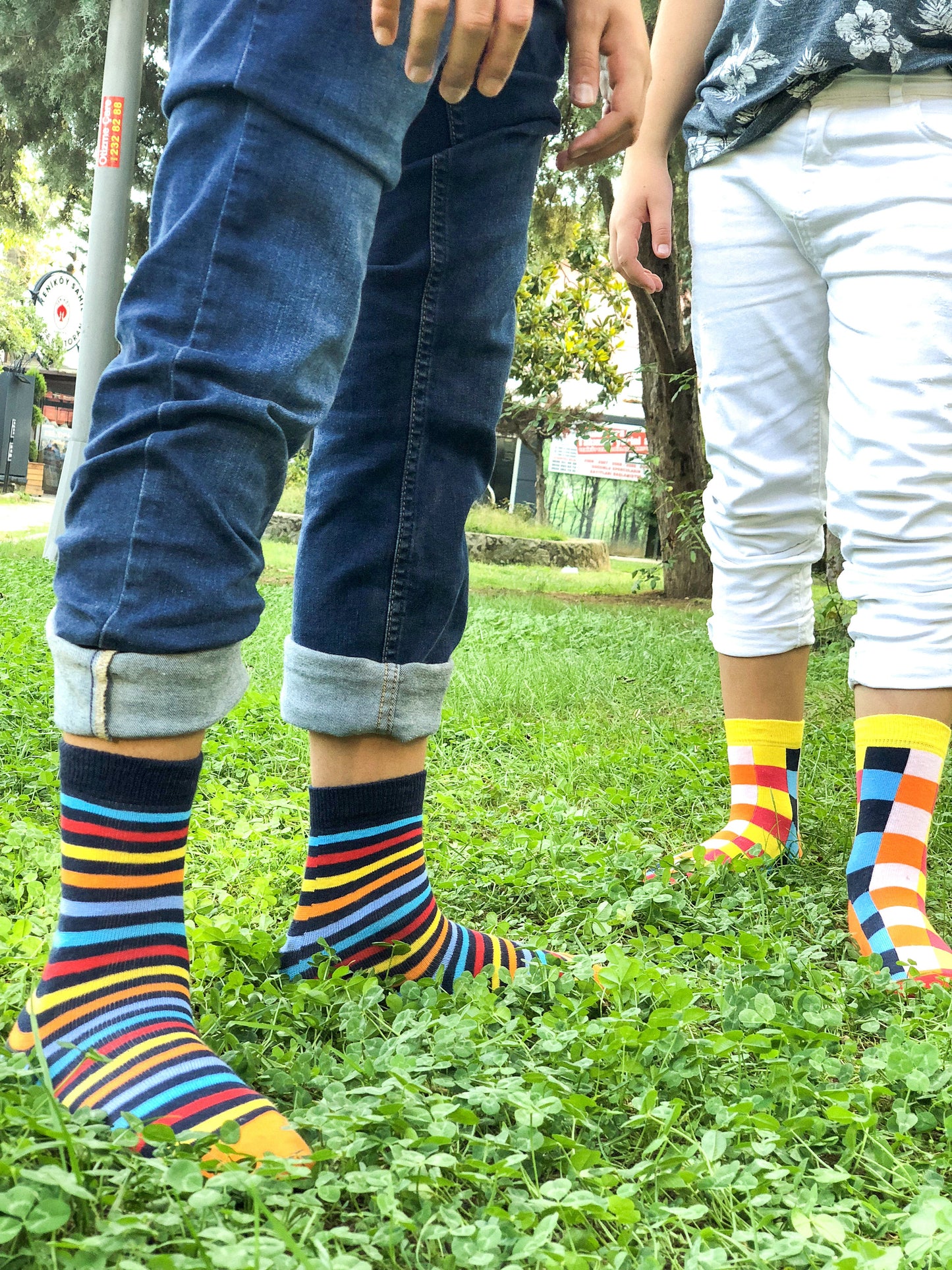 Calcetines cuadrados canarios para niños