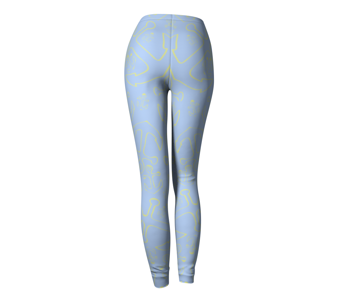 Anchor Dream Leggings - Light Blue