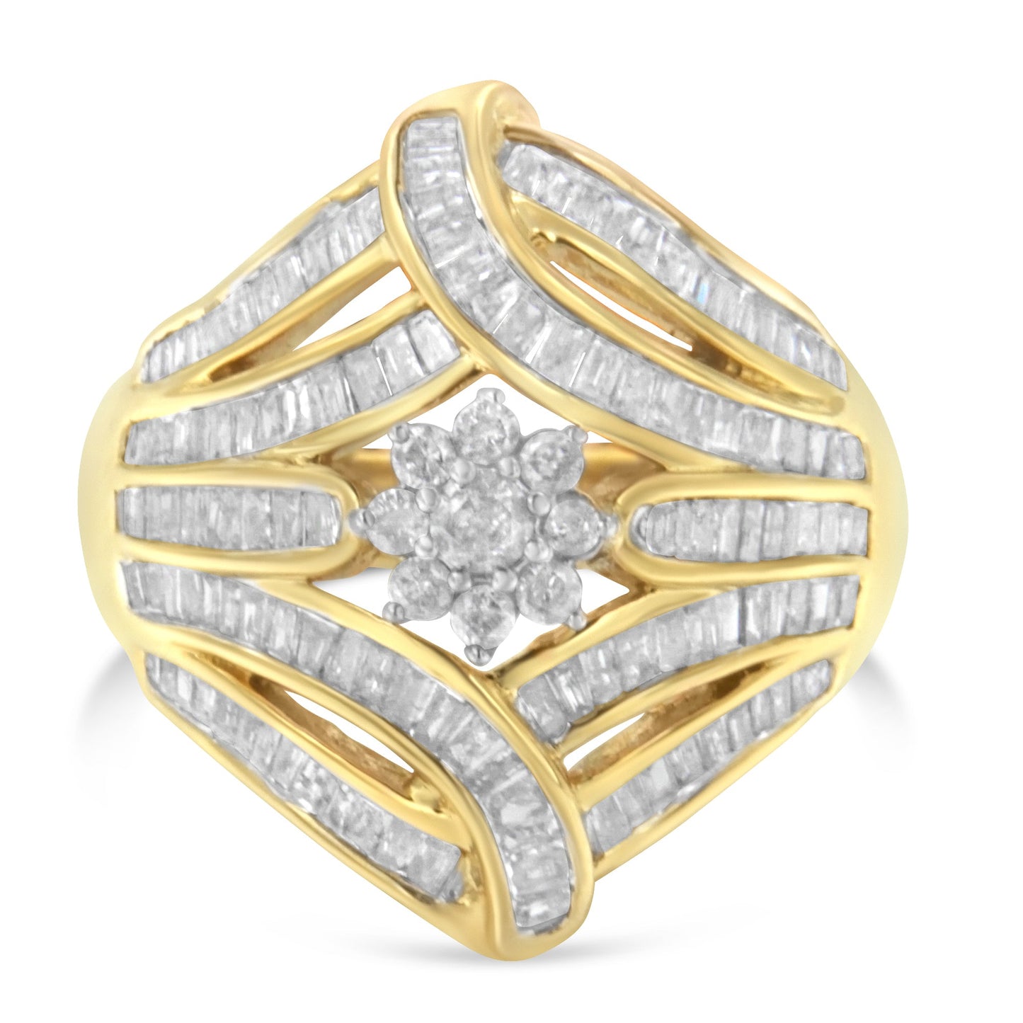 10K Yellow Gold Diamond Ring (1 Cttw, I-J Color, I2-I3 Clarity) - Size 7