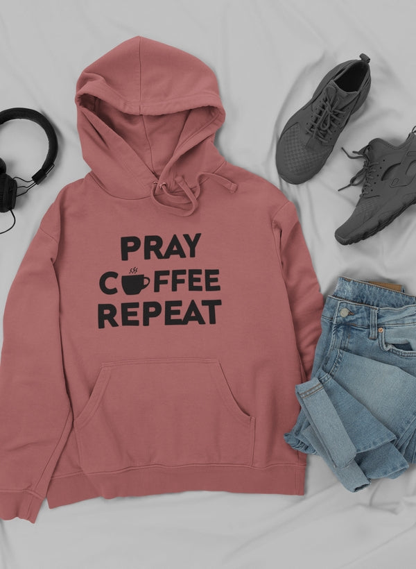 Sudadera con capucha Pray Coffee Repeat