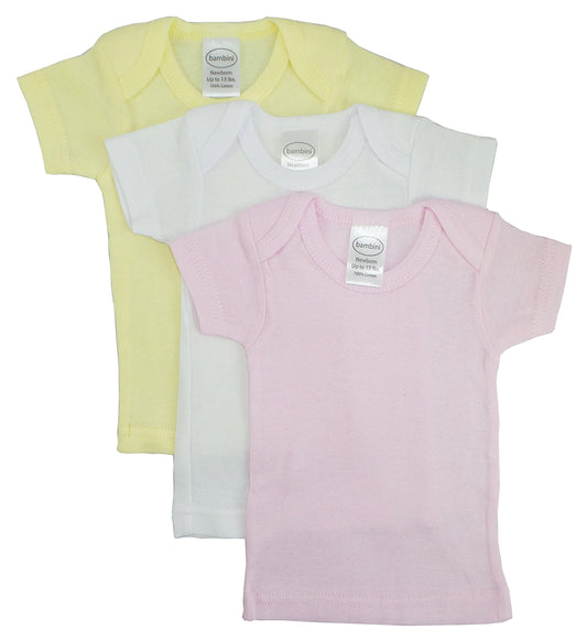 Bambini Girls Pastel Variety Short Sleeve Lap T-Shirts - 3 Pack