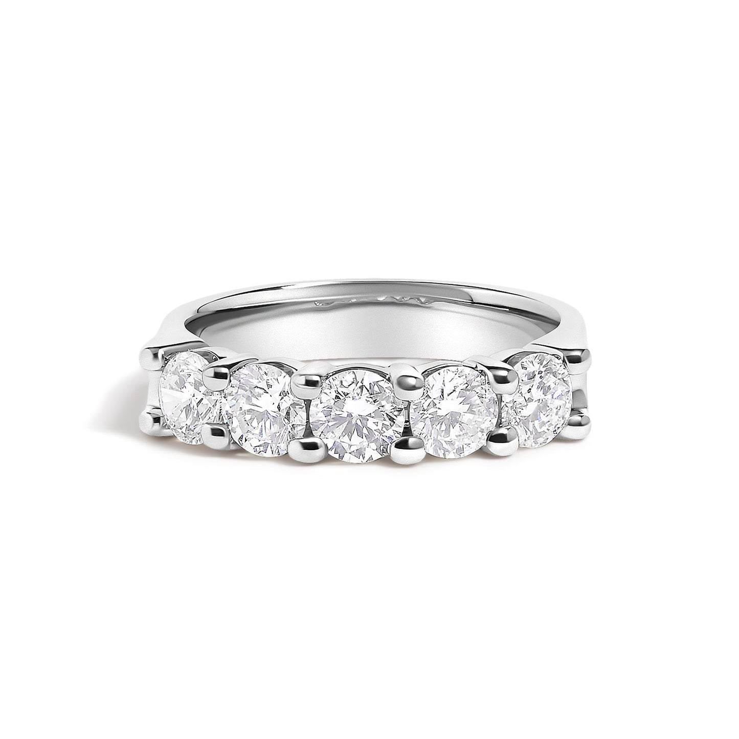 14K White Gold 1 1/2 Cttw Diamond 5 Stone Band Ring