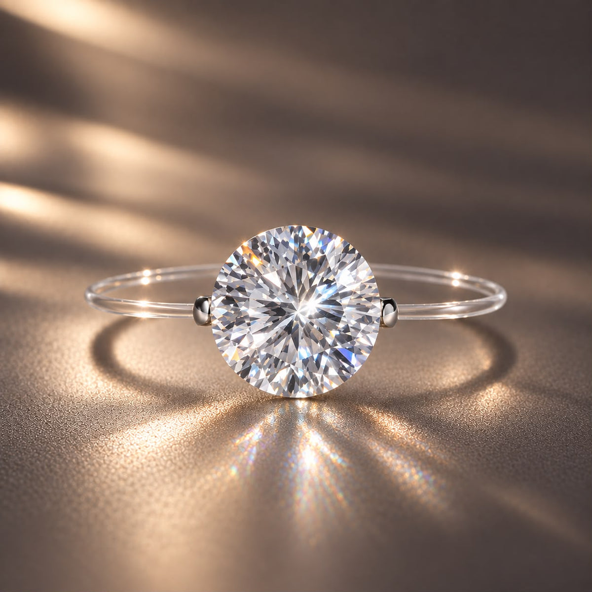925 Sterling Silver White Gold Plated CZ Ring Size 6 for Women