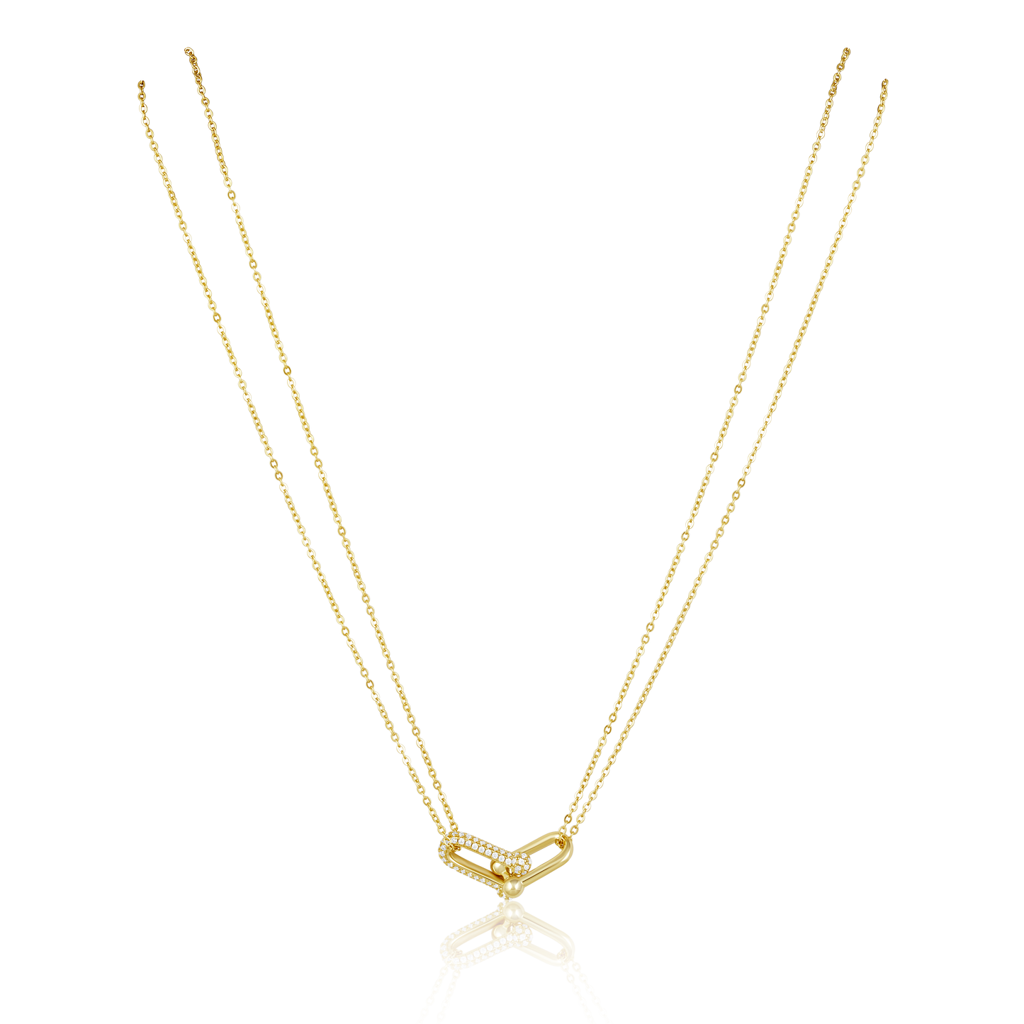 U Link Pave Necklace