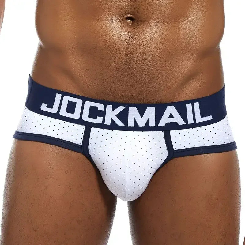 JOCKMAIL Men's Print Underwear Brief (Bulge Pouch, Low Waist, Cotton)