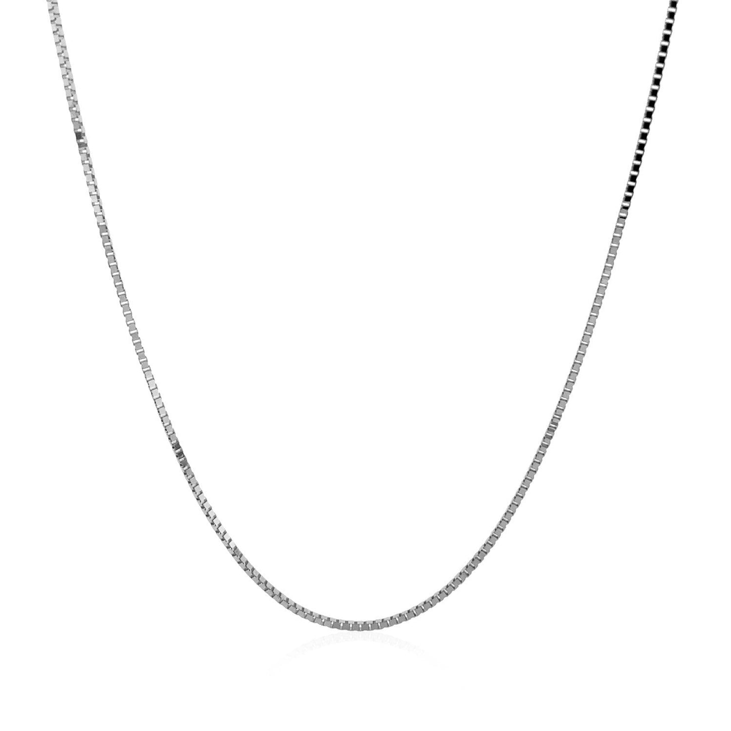 14k White Gold Classic Box Chain 0.8mm
