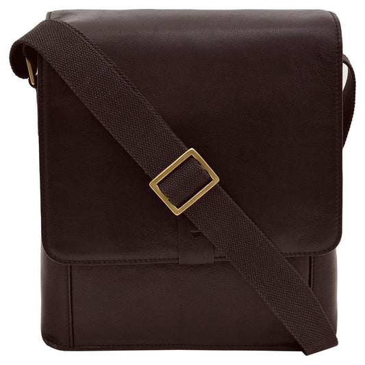 Aiden Medium Vertical Leather Messenger Bag