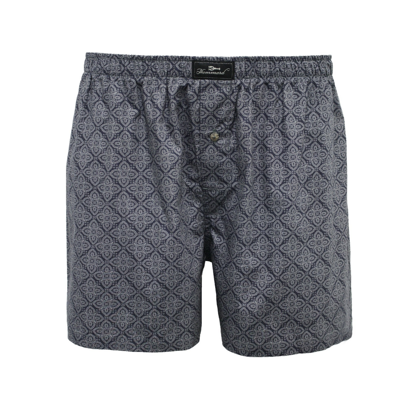 Woven Cotton Boxer Shorts Grey Paisley