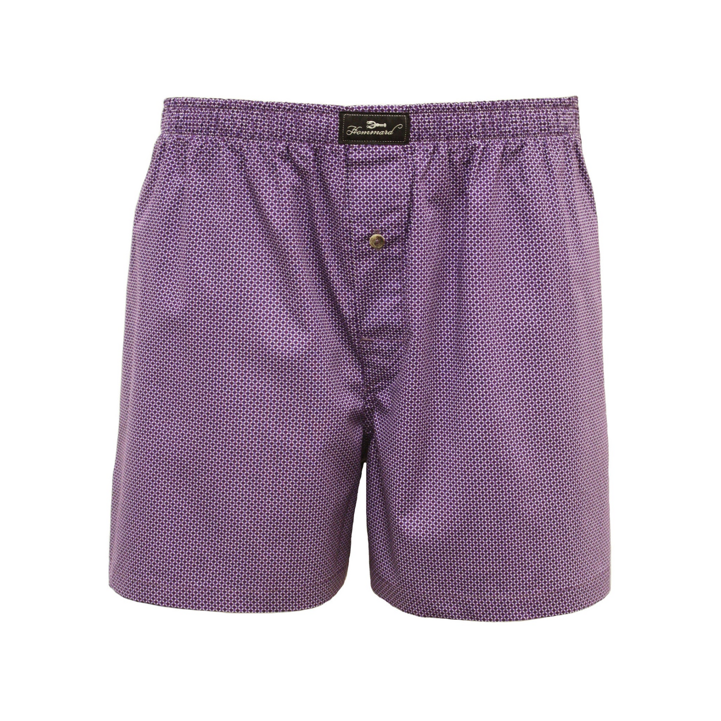 Woven Cotton Boxer Shorts Dark Purple Dot