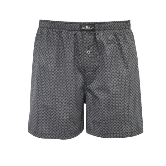 Woven Cotton Boxer Shorts Navy Red Dot