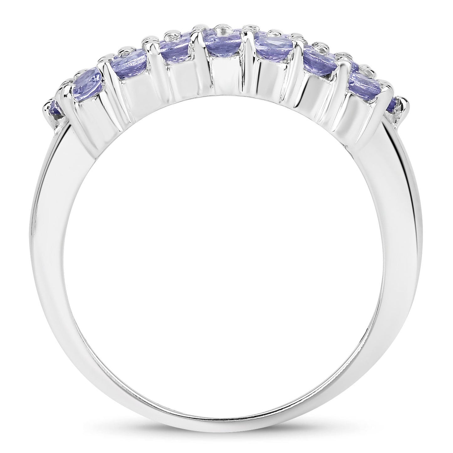 1.54 Carat Genuine Tanzanite .925 Sterling Silver Ring