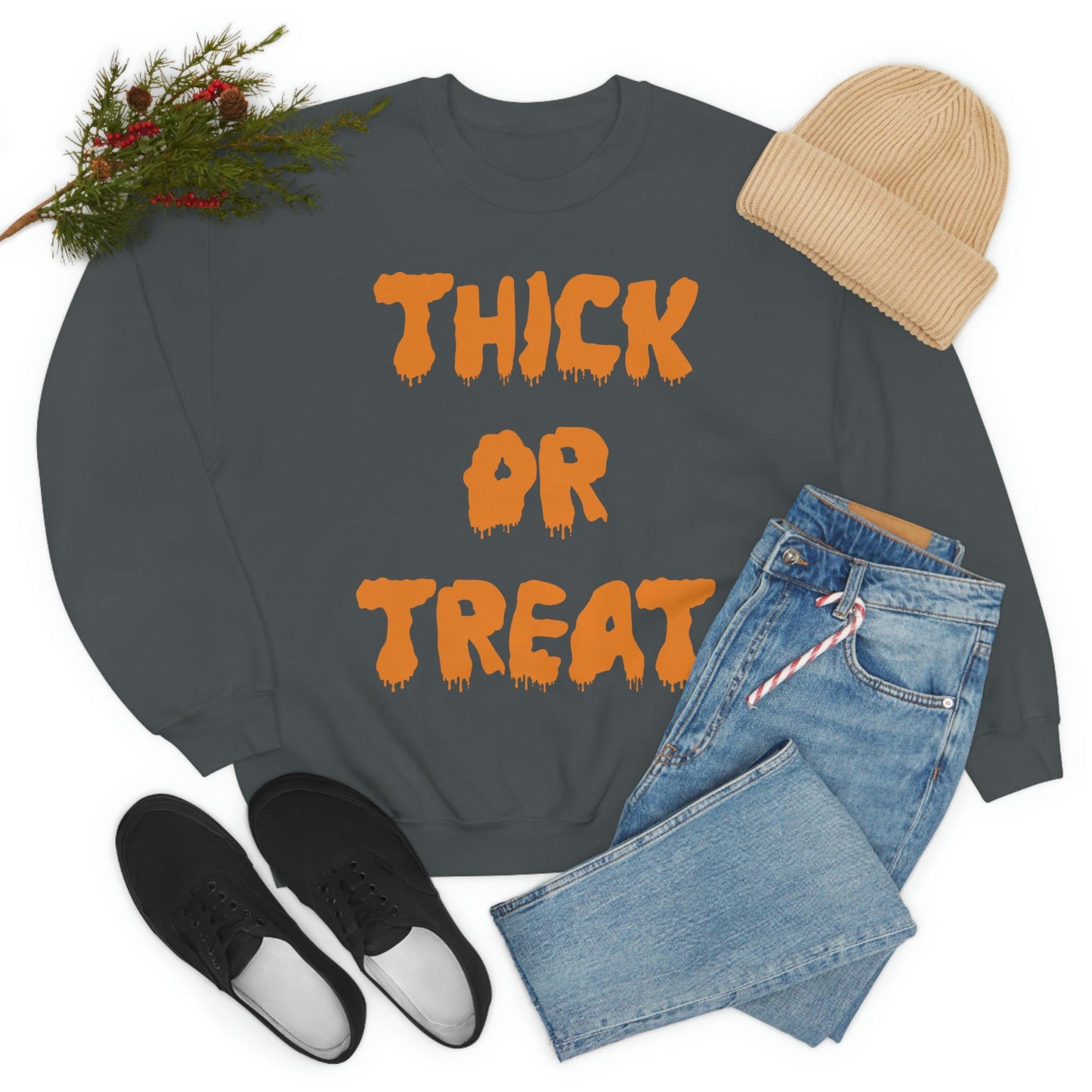 Sudadera con estampado naranja Thick or Treat