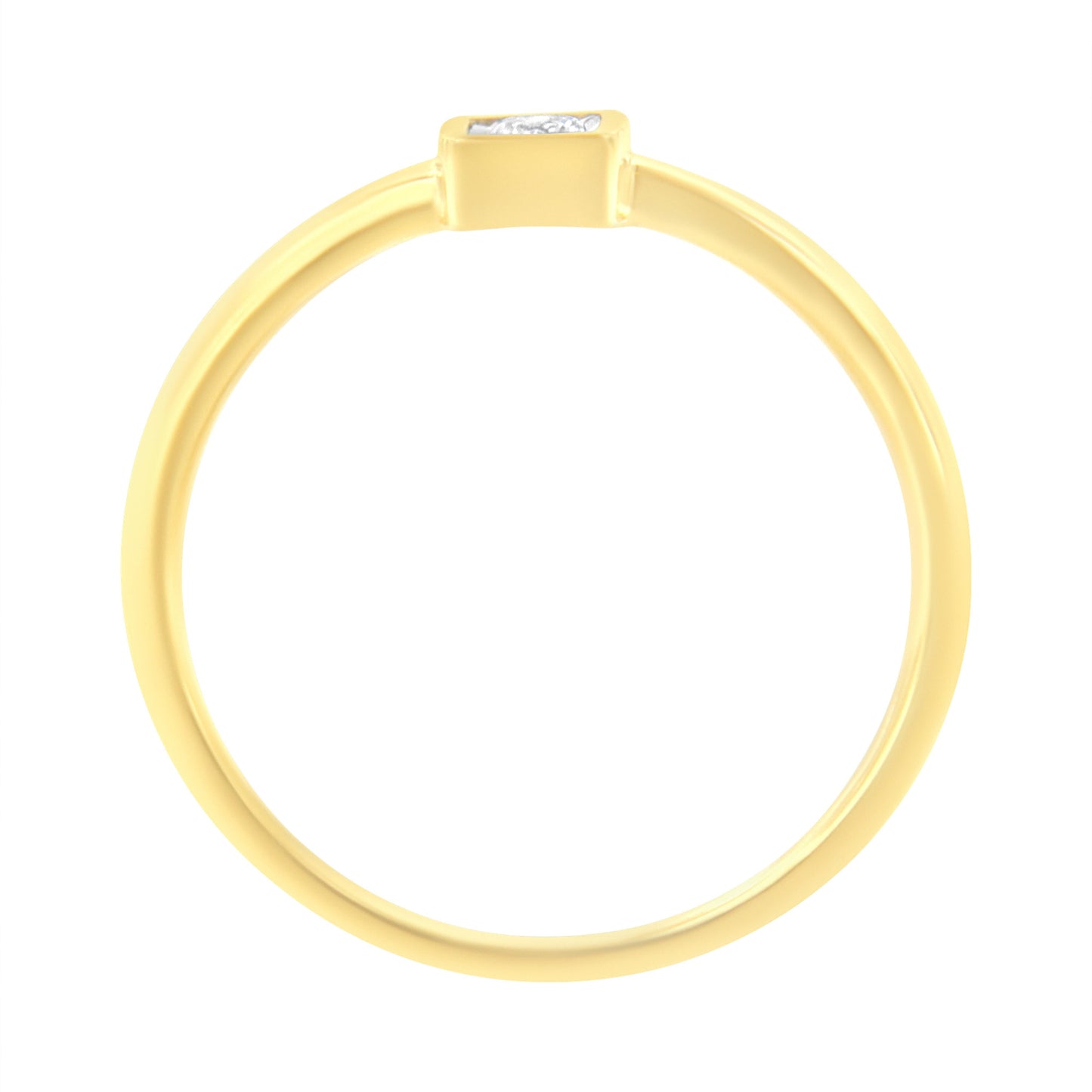 14K Yellow Gold Plated .925 Sterling Silver 1/20 cttw Miracle Set Diamond Promise Ring (J-K Color, I1-I2 Clarity) - Size 6