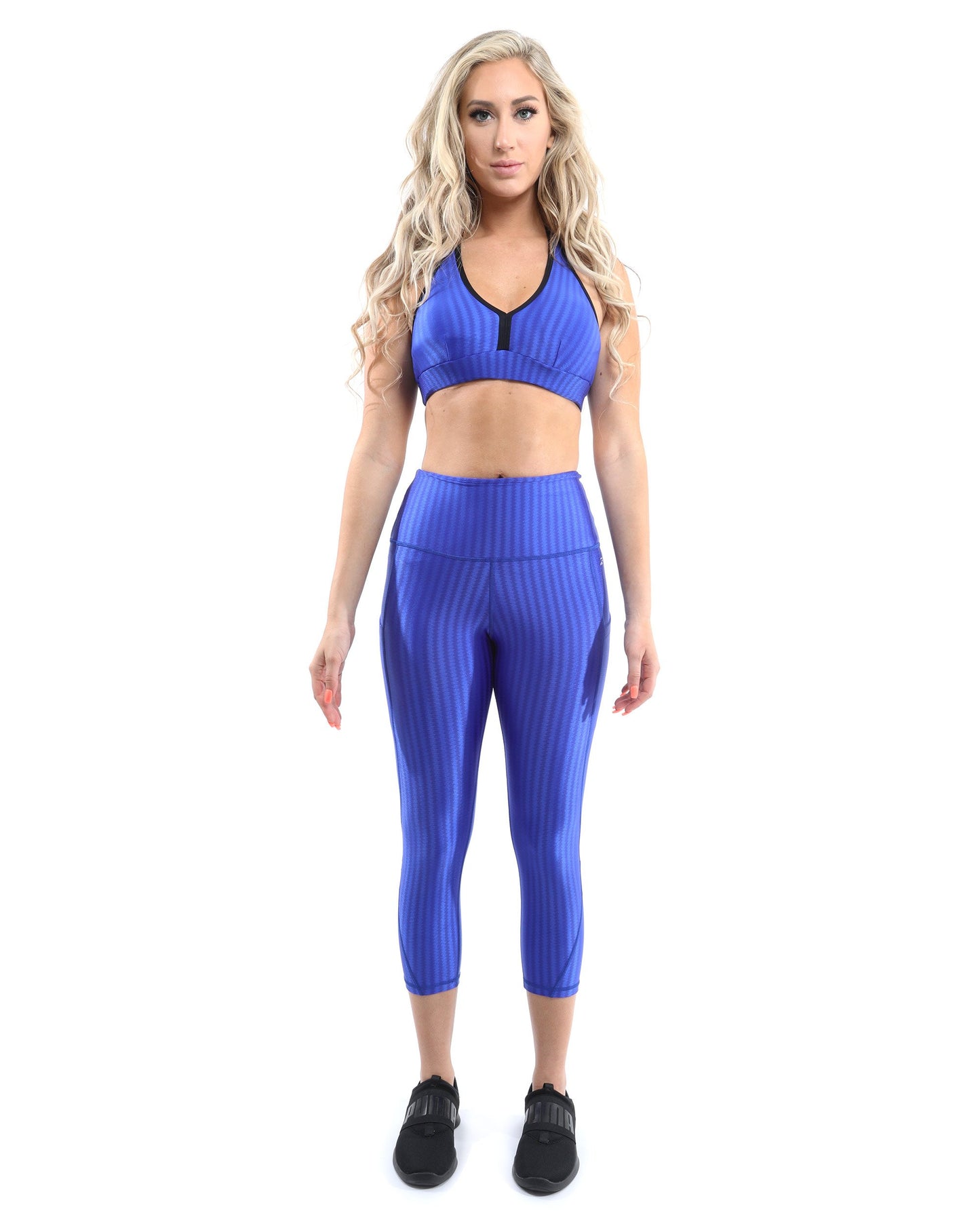 Conjunto deportivo Firenze Activewear: leggings y sujetador deportivo, color azul [MADE IN ITALY]