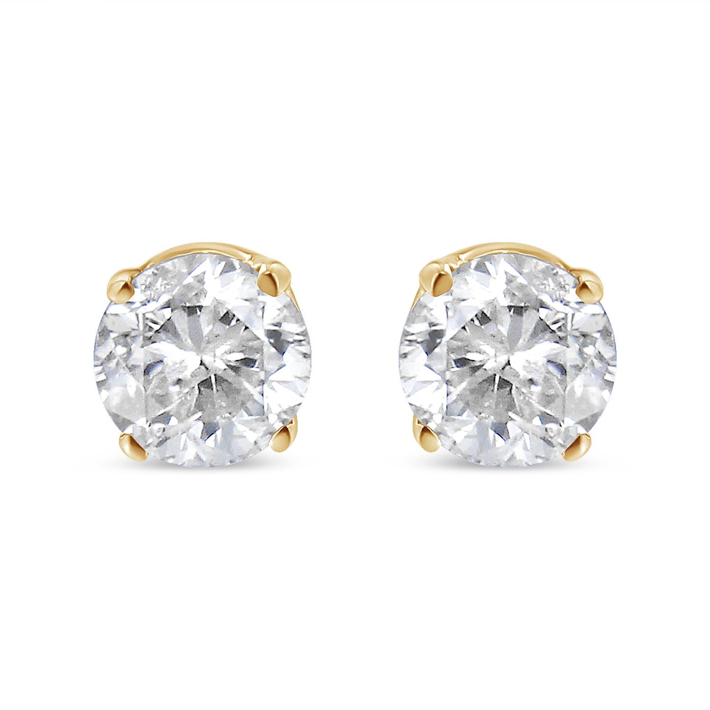 14K Yellow Gold 1/2 Cttw Round-Cut Diamond Solitaire Stud Earrings (O-P Color, SI2-I1 Clarity)