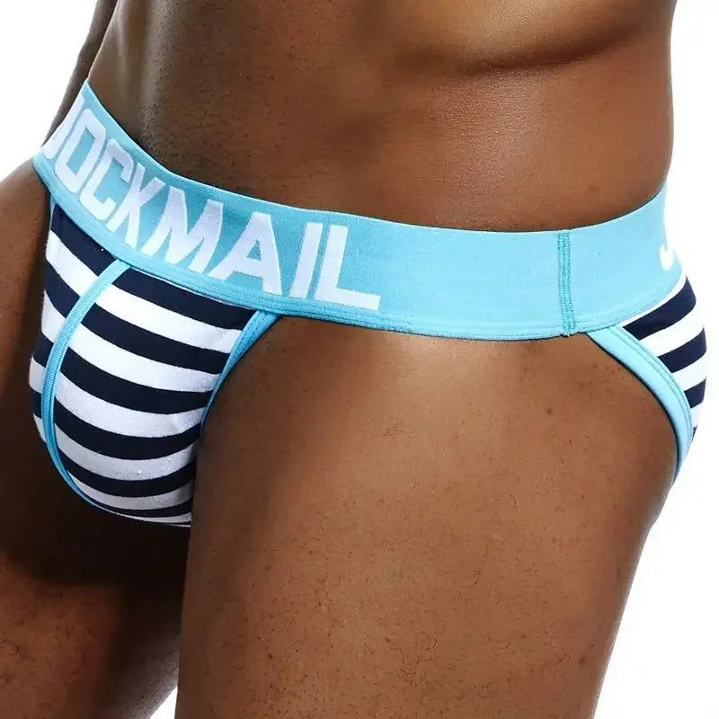 JOCKMAIL Men's Print Underwear Brief (Bulge Pouch, Low Waist, Cotton)