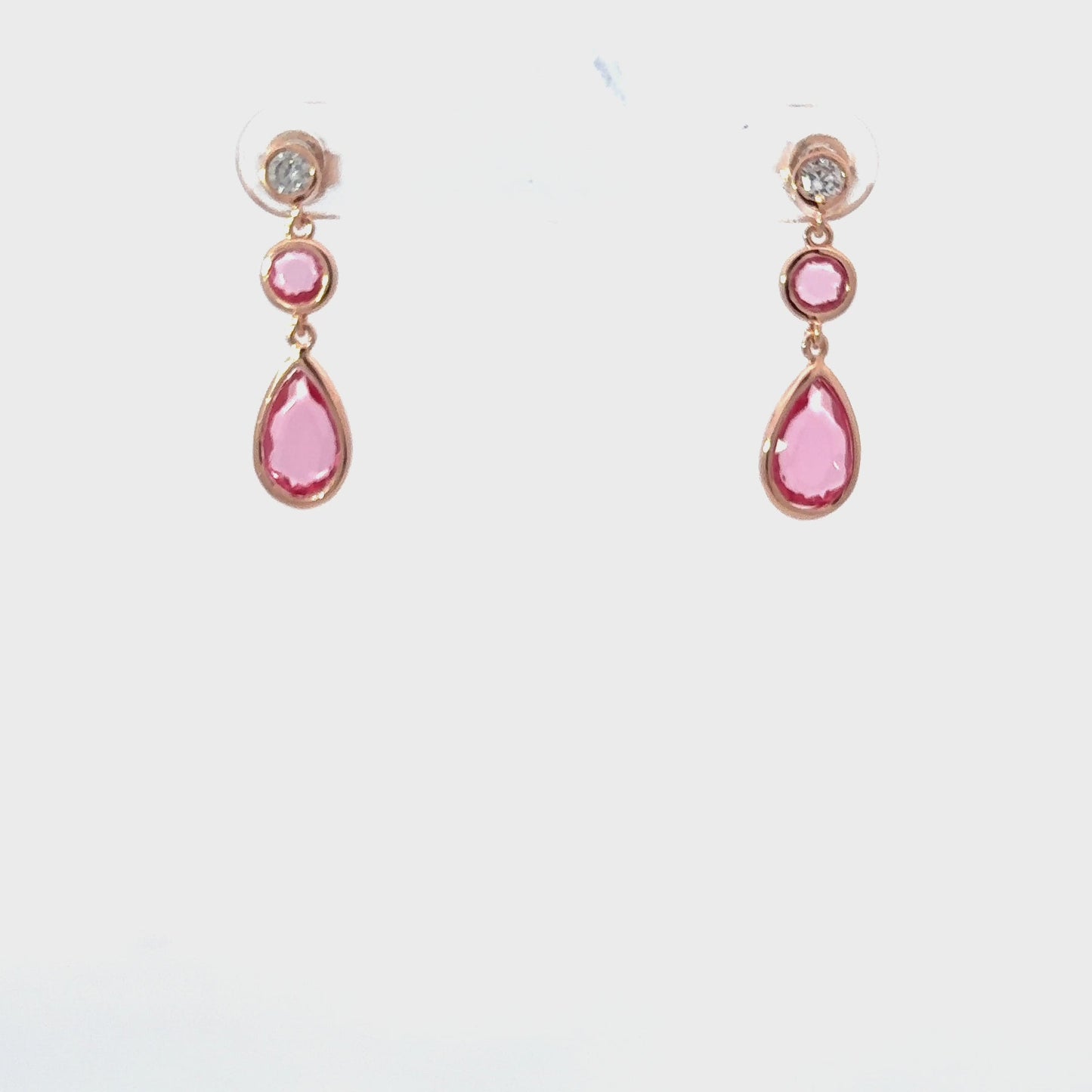 Tuscany Gemstone Drop Earring Rose Gold Pink Tourmaline