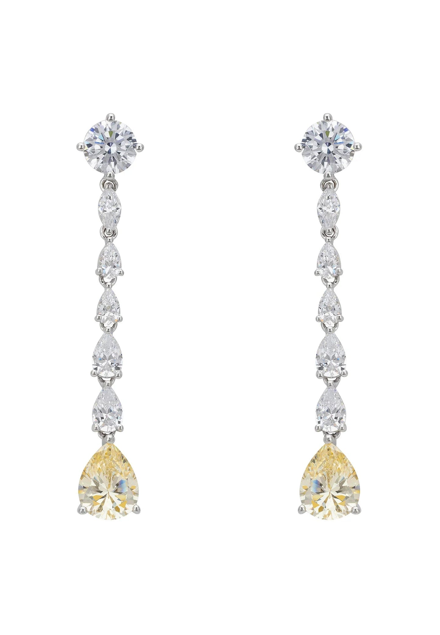 Blanchett Drop Earrings Yellow Topaz Silver