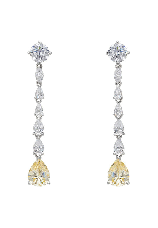 Blanchett Drop Earrings Yellow Topaz Silver