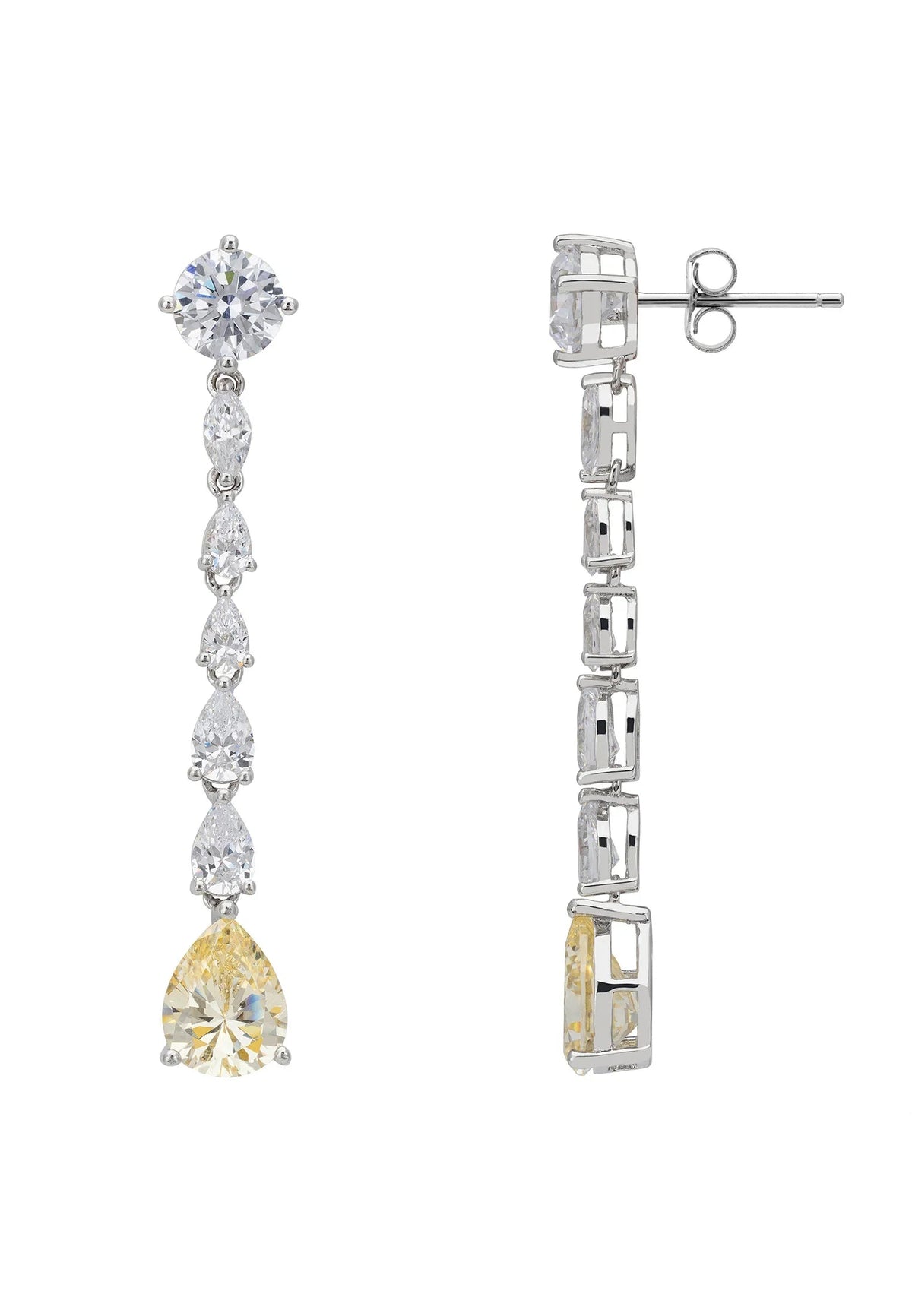 Blanchett Drop Earrings Yellow Topaz Silver