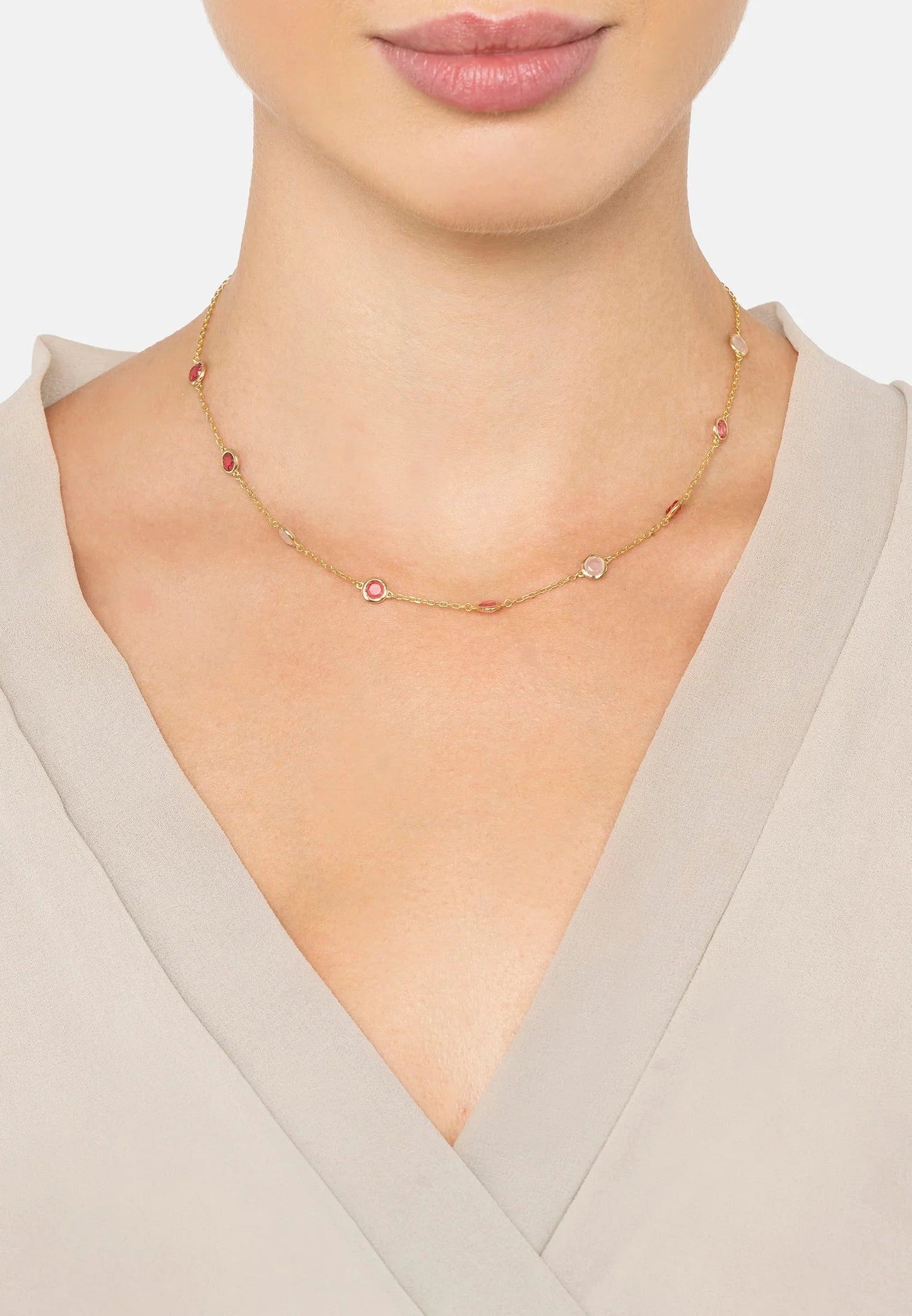 Sardinia Necklace Gold the Pinks