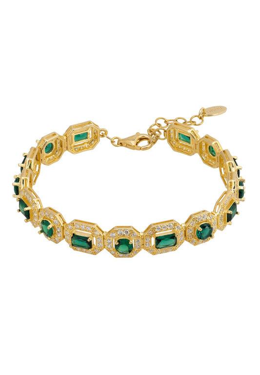 Whistledown Emerald Gemstone Bracelet Gold