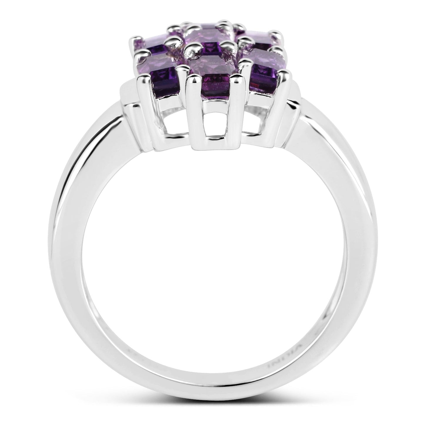2.80 Carat Genuine Amethyst .925 Sterling Silver Ring