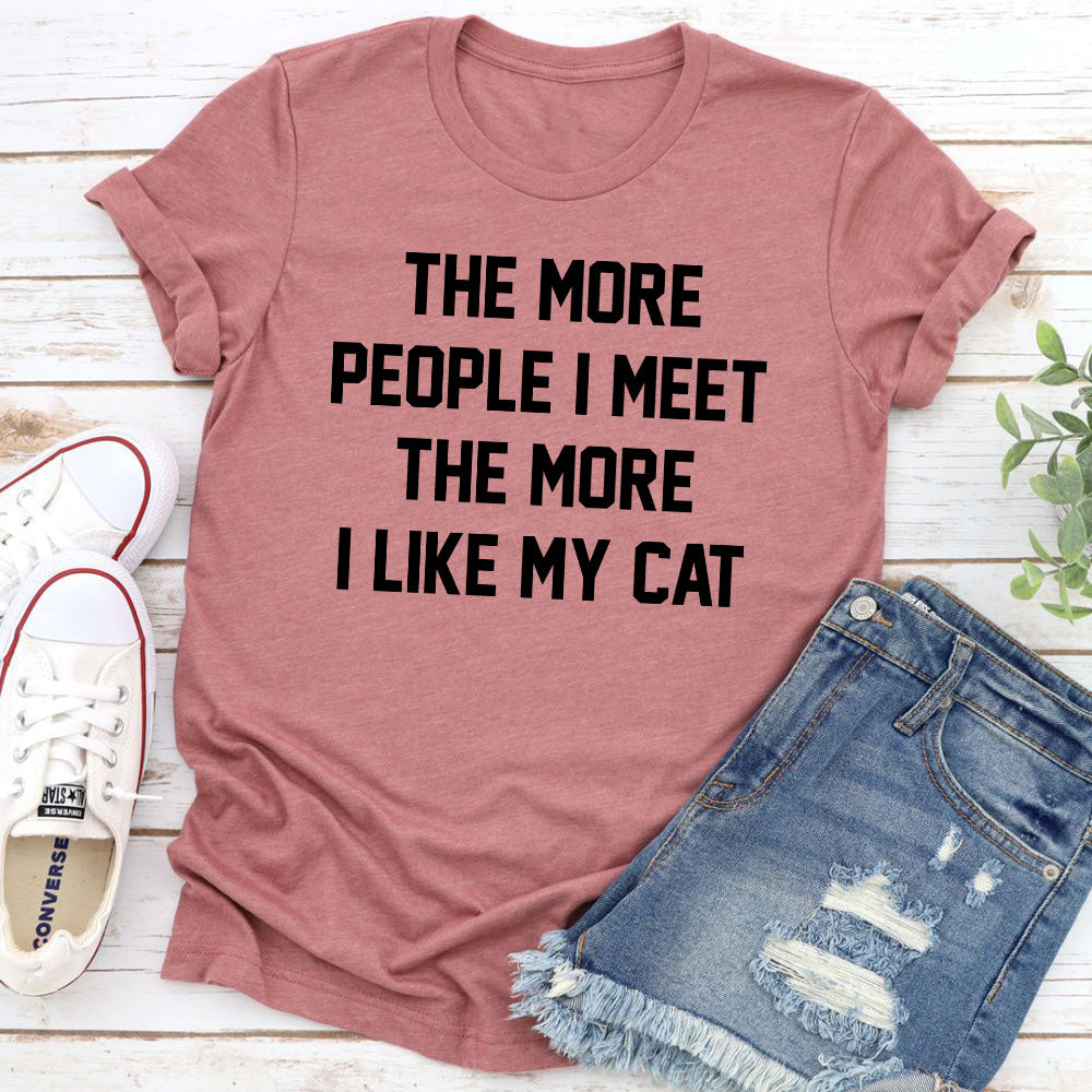 Camiseta Cuanto más gente conozco, más me gusta mi gato