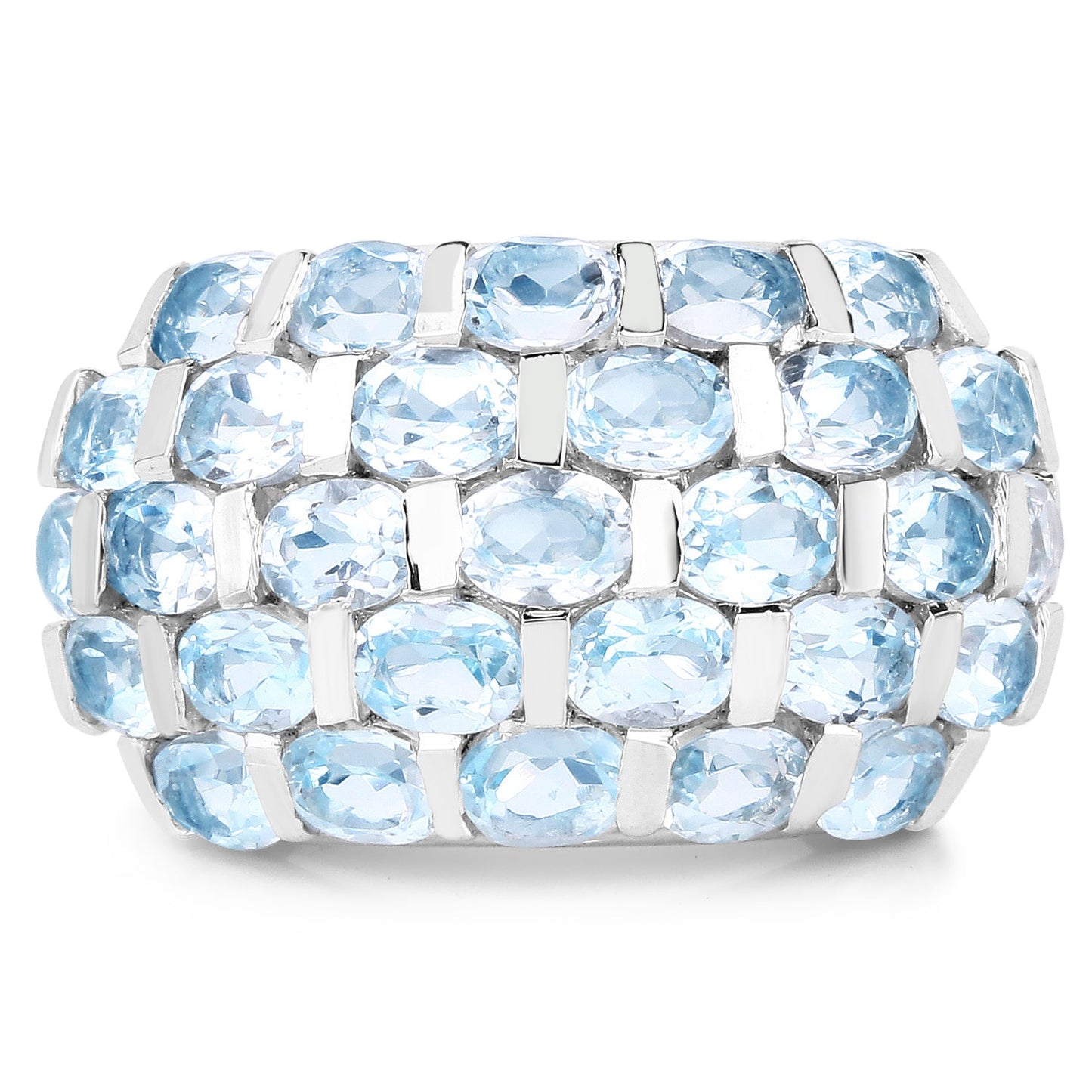 5.51 Carat Genuine Blue Topaz .925 Sterling Silver Ring