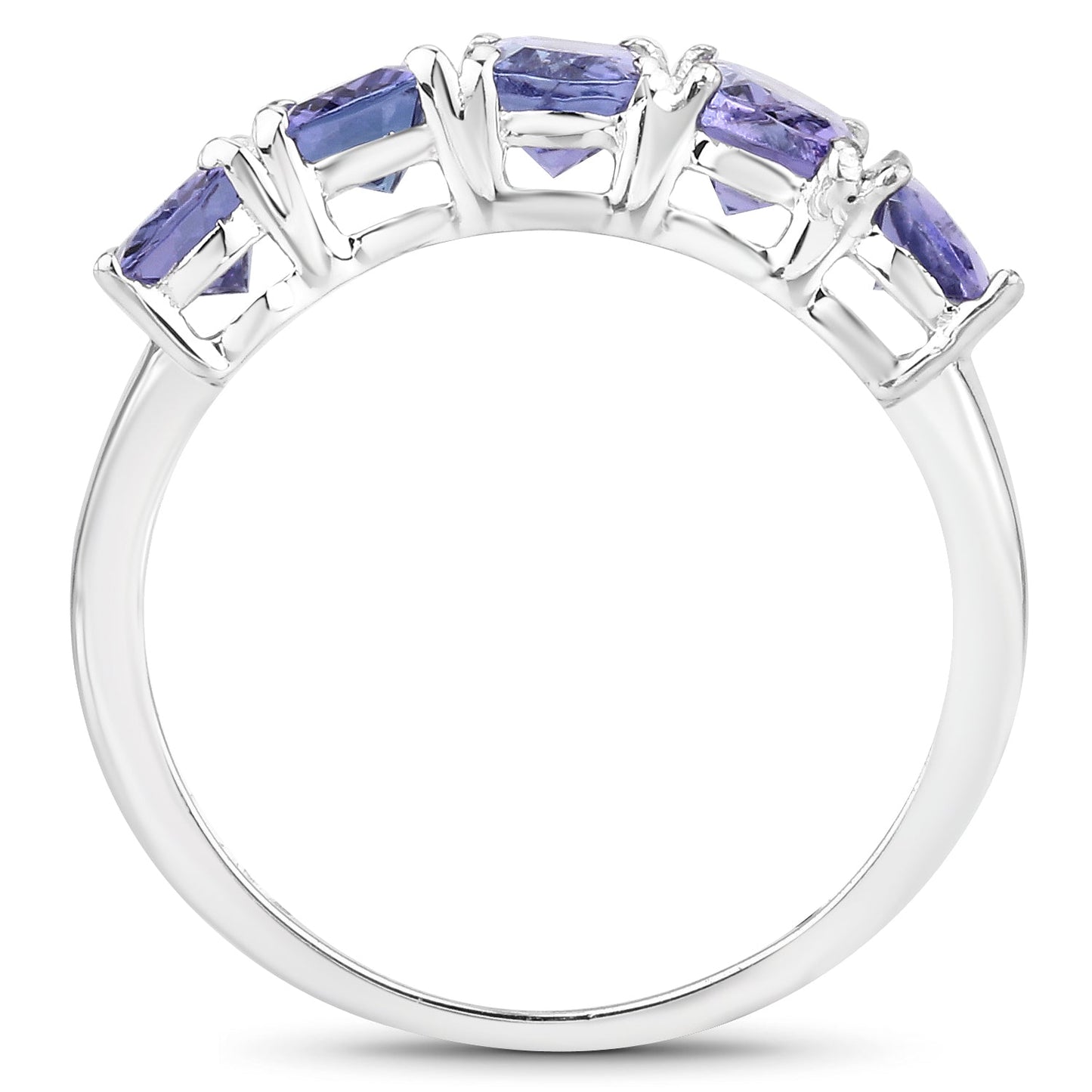 2.65 Carat Genuine Tanzanite .925 Sterling Silver Ring