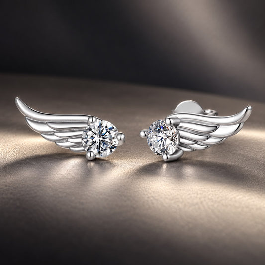 925 Sterling Silver White Gold Plated 0.3ct Moissanite 0.5x1.3cm Earrings for Women